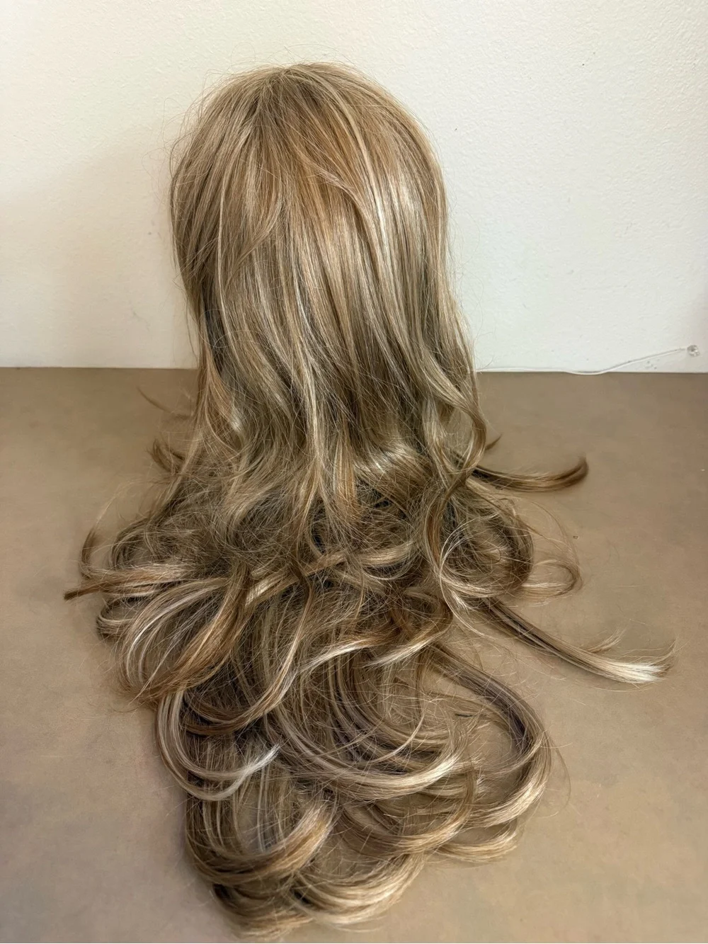 Synthetic Long Layered Wig with Blonde Highlights - Women Hair